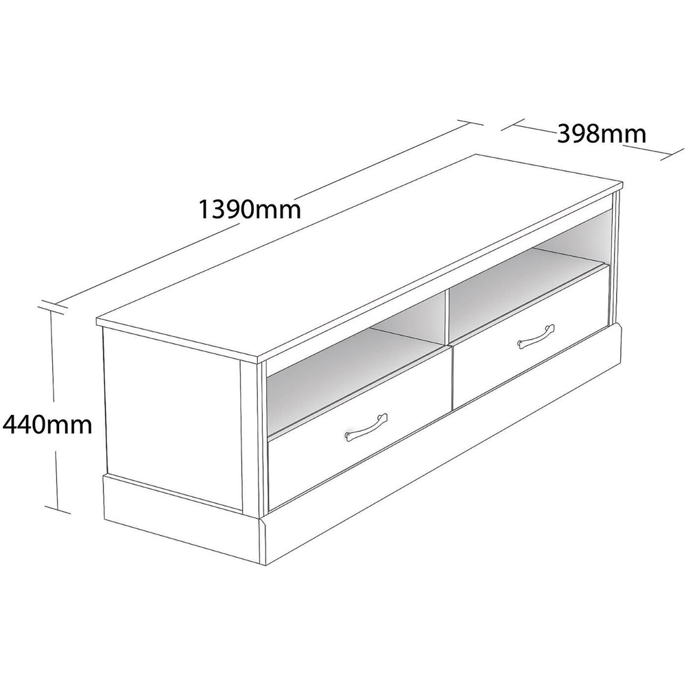 Camford 2 Drawer Mexican Pine Large TV Unit Image 7