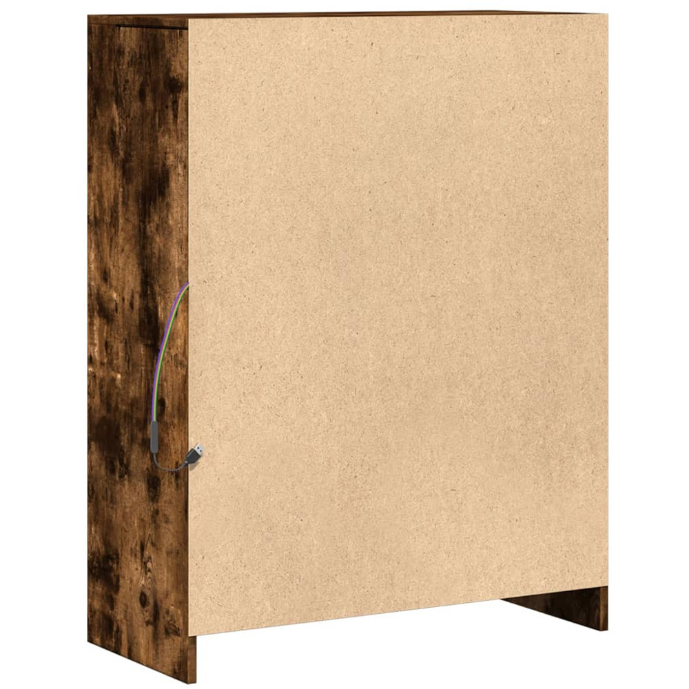 vidaXL 2 Door Single Shelf Smoked Oak Sideboard with RGB LED Lights Image 8