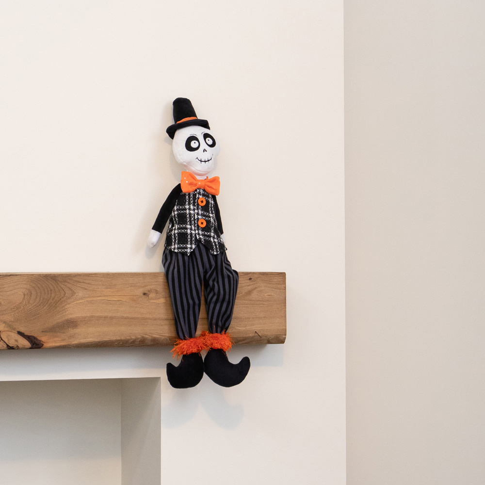 Samuel Alexander Mr Bones Seated Halloween Decoration with Dangly Legs 60cm Image 3