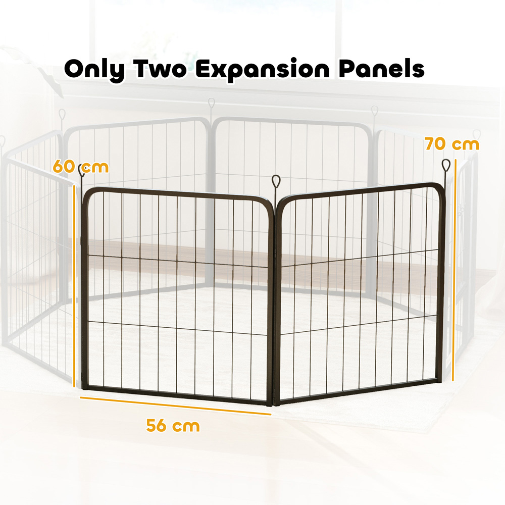 PawHut 2 Piece Black Small Dog Pen Extension Image 9