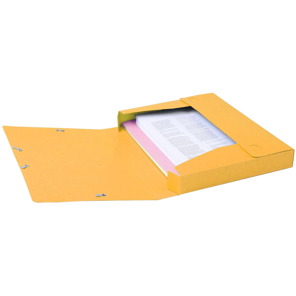 Exacompta A4 Yellow Pressboard Box File 10 Pack Image 3