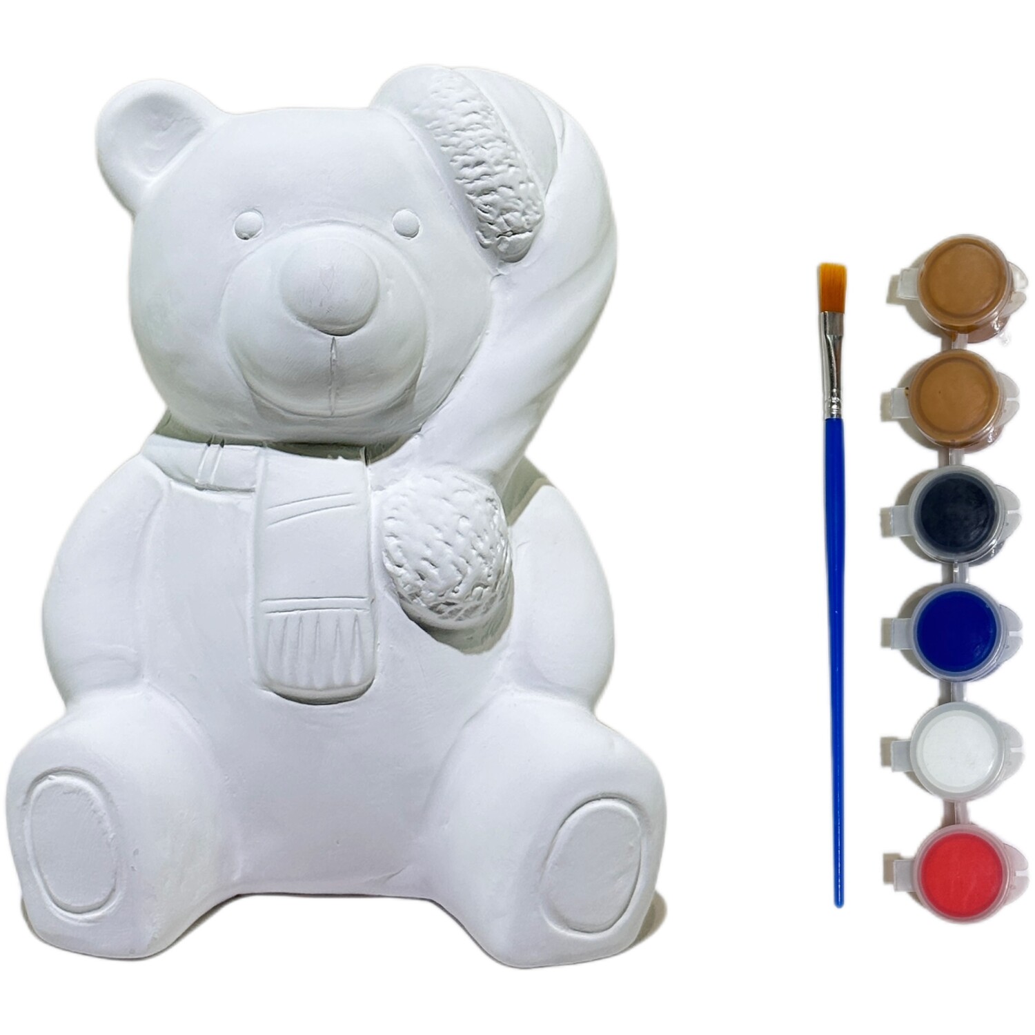 Paint Your Own Ceramic Christmas Bear Kit White Image 1