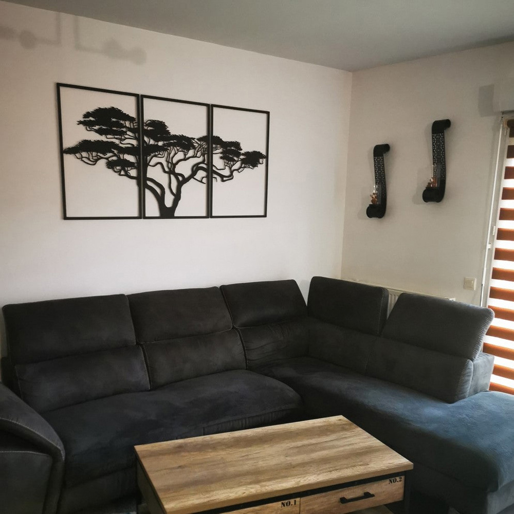 Decortie 3 Piece African Tree Silhouette Metal Wall Decor Set Image 3