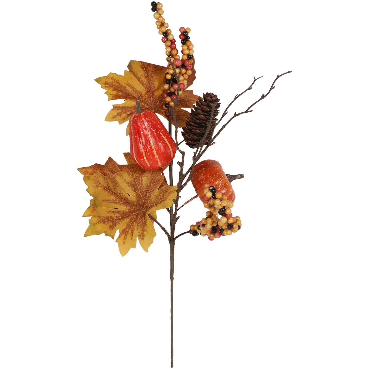 Autumnal Harvest Faux Pinecone Pick - Orange Image 1