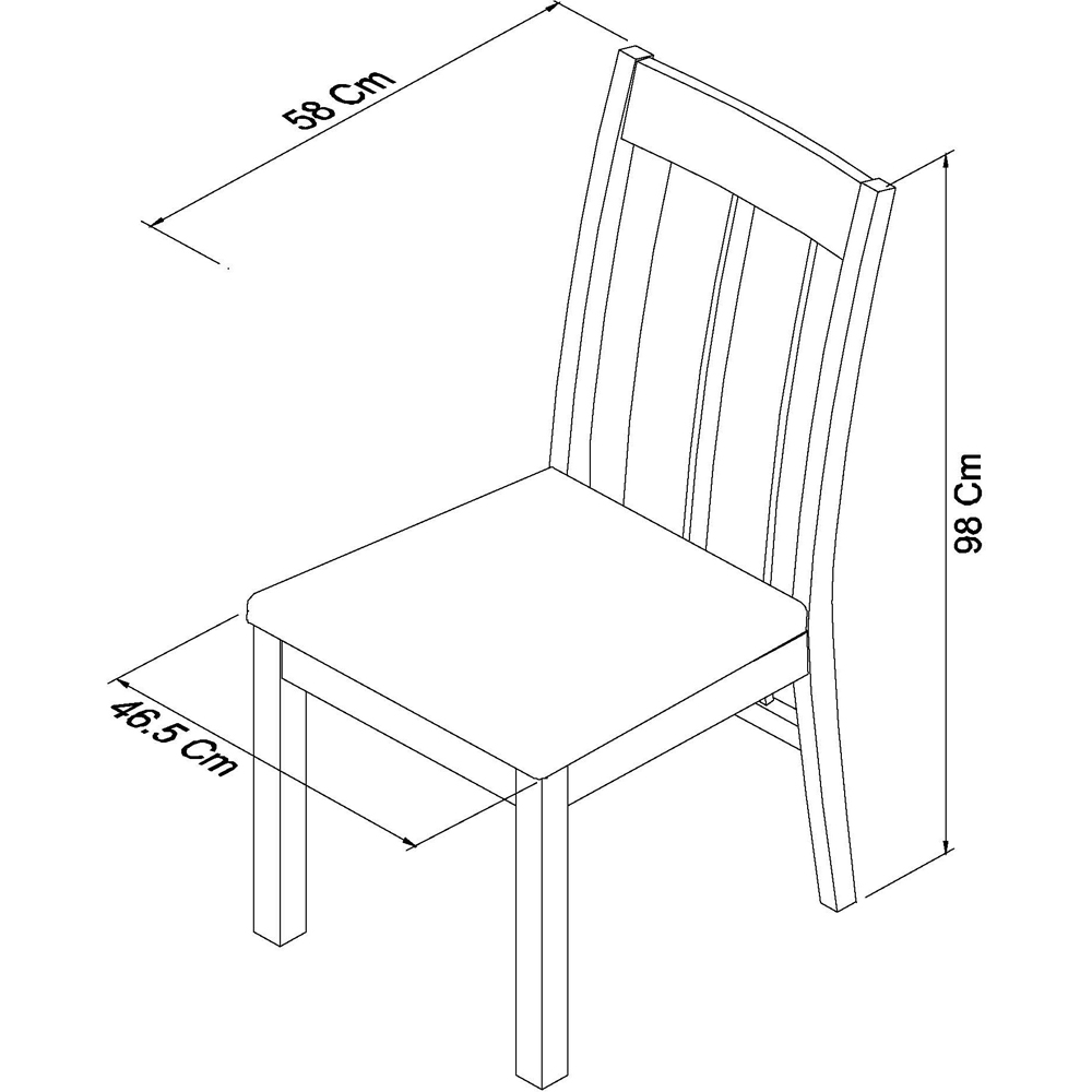 Bentley Designs Turin Set of 2 Dark Oak Old West Vintage Slatted Back Chair Image 6