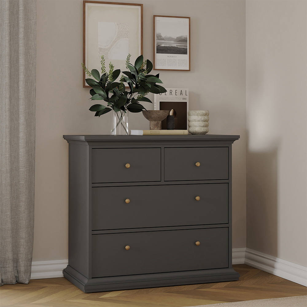 Florence Paris Matt Grey 3 Piece Bedroom Furniture Set Image 6