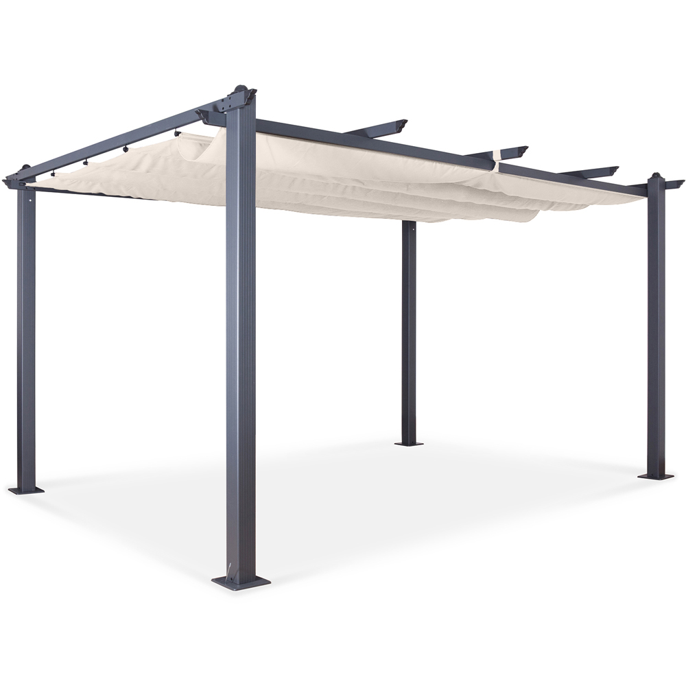 Oseasons Acorn 3 x 4m Creamy White Aluminium Rectangular Pergola Gazebo Image 2