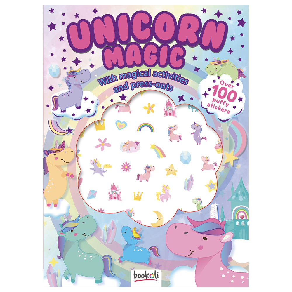 Curious Universe Bookoli Puffy Sticker Unicorn Magic Activity Book Image 1