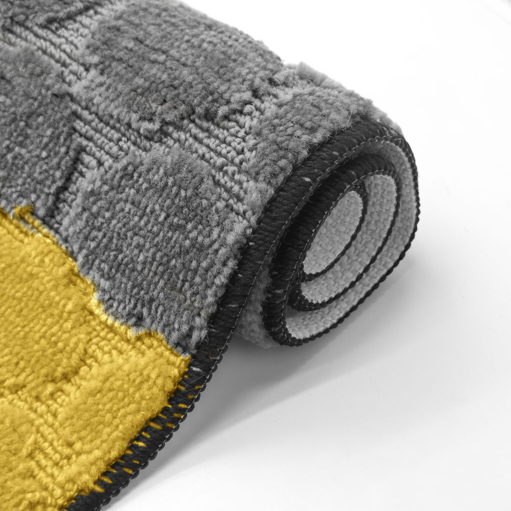 Velosso Hex Stripe Ochre Bath Mat Set Image 3