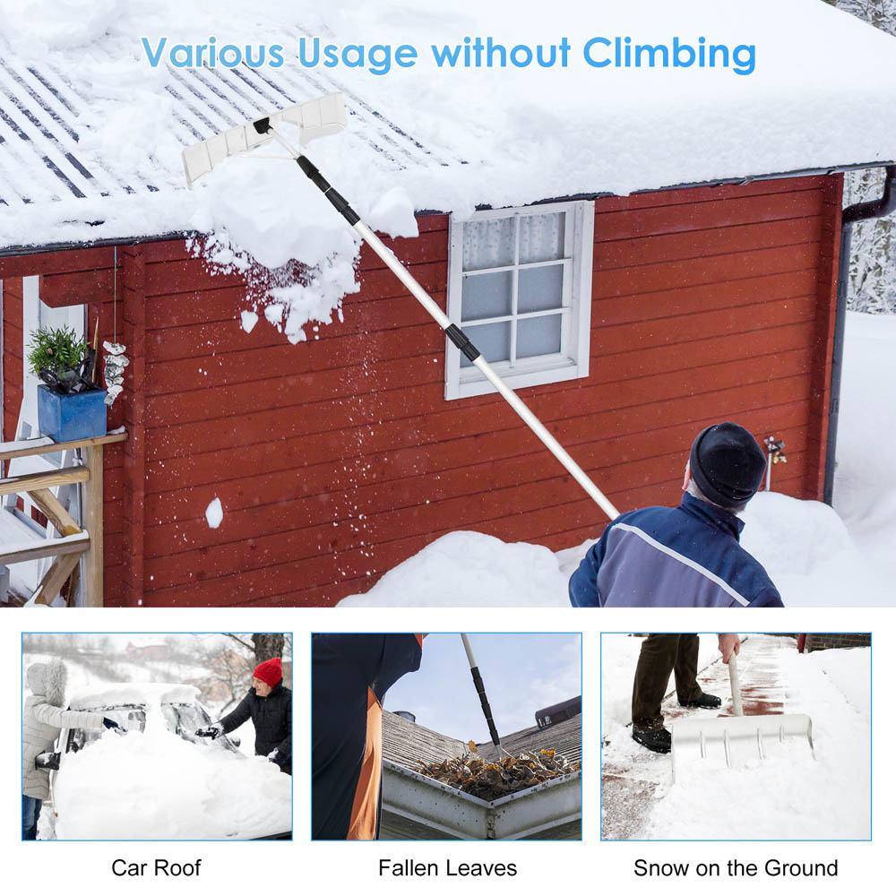 Costway Telescopic Extendable Snow Roof Rake Image 4