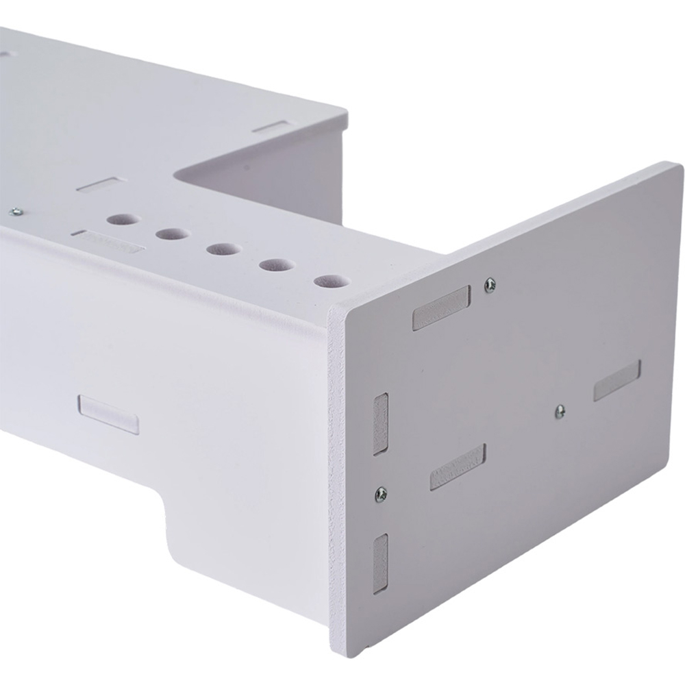 Living and Home 2 Drawer Single Shelf White Monitor Stand Riser with Pen Holder Image 6