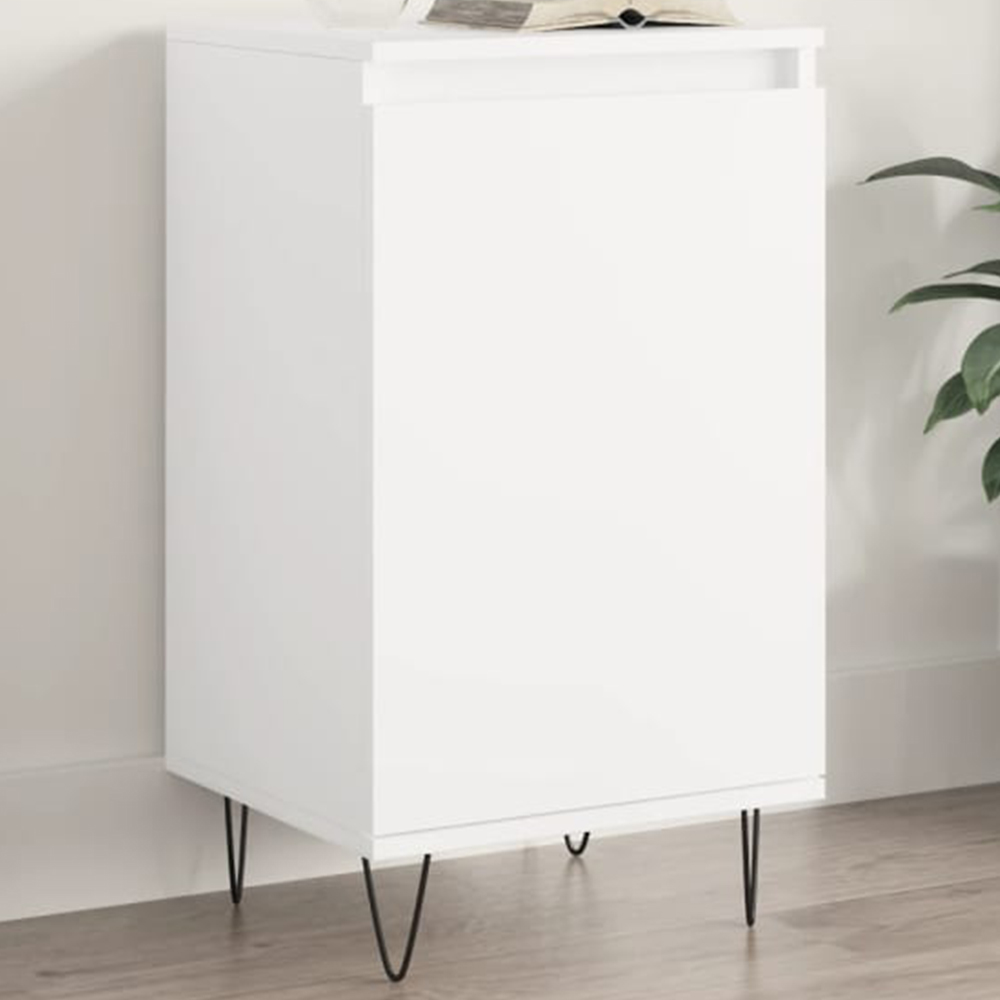 vidaXL Single Door White Sideboard Image 1