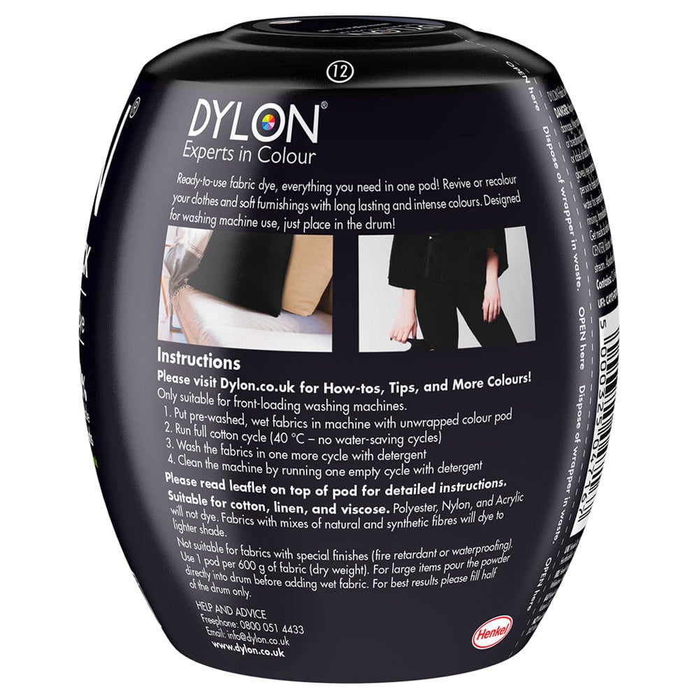 Dylon Intense Black Fabric Dye Pod 350g Image 2