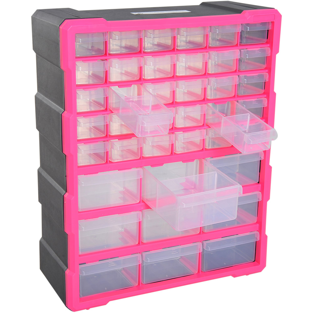 Durhand 39 Drawer Pink Storage Organiser Image 5
