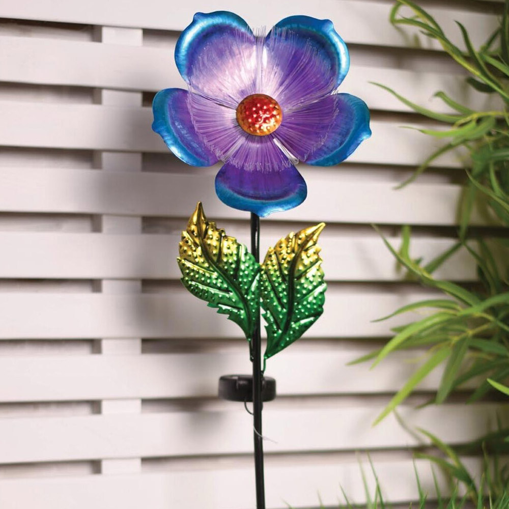 Solar Fibre Optic Flower Stake Light Image 3