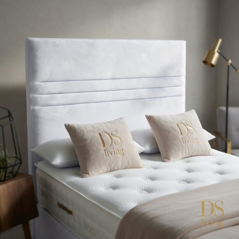 DS Living Harrington Double White Plush Divan Bed Image 2