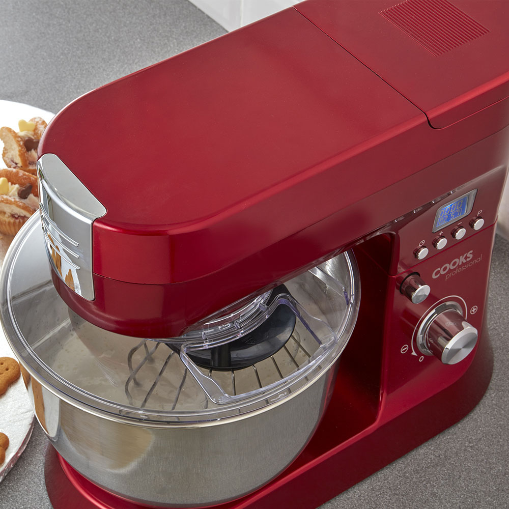 Cooks Professional G1188 Red Stand Mixer 1200W Wilko