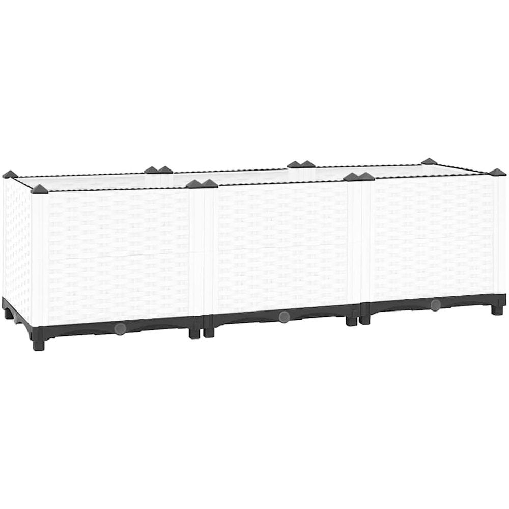 vidaXL White Polypropylene Raised Garden Bed 38 x 40 x 120cm Image 1