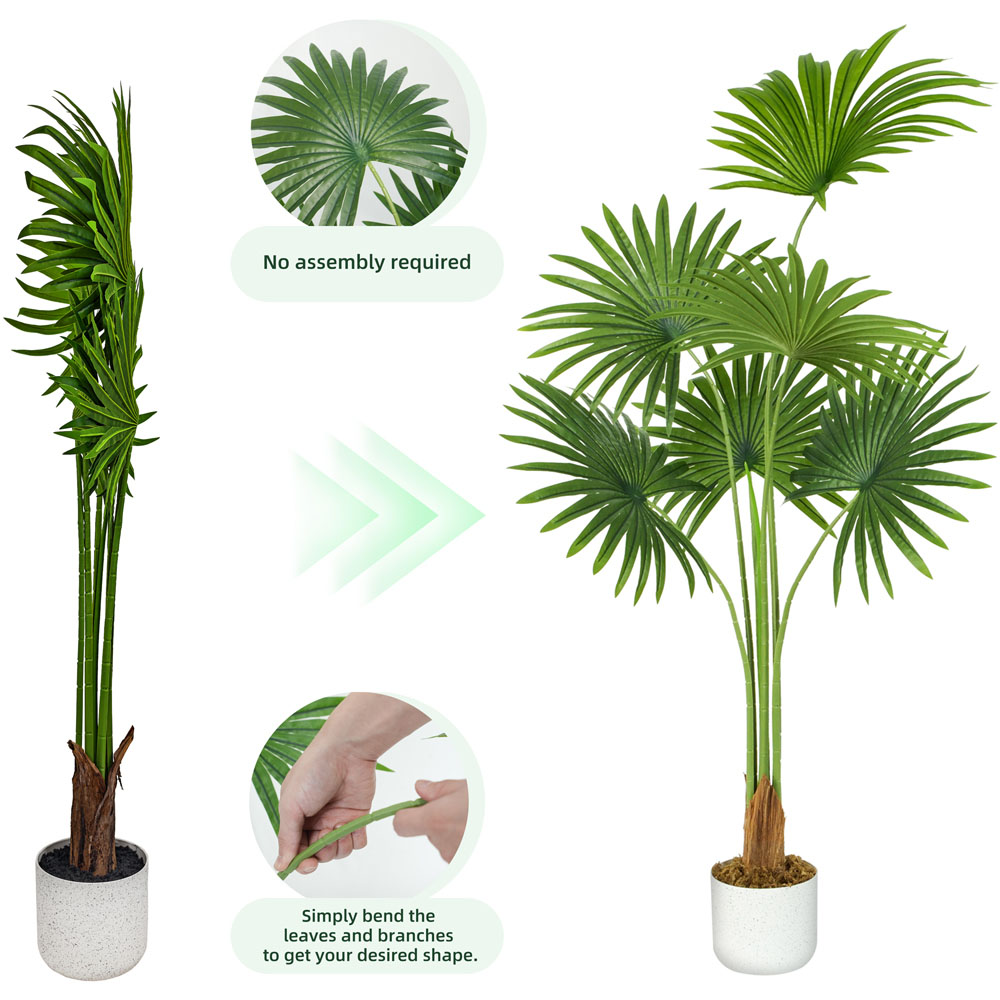 Fan Palm Tree Indoor Artificial Plant 160cm Image 3