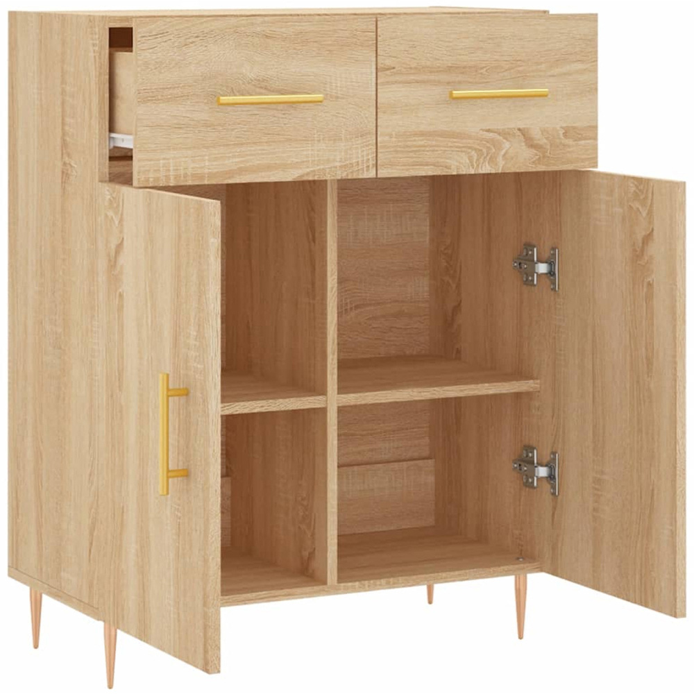 vidaXL 2 Door 2 Drawer Sonoma Oak Sideboard Image 5