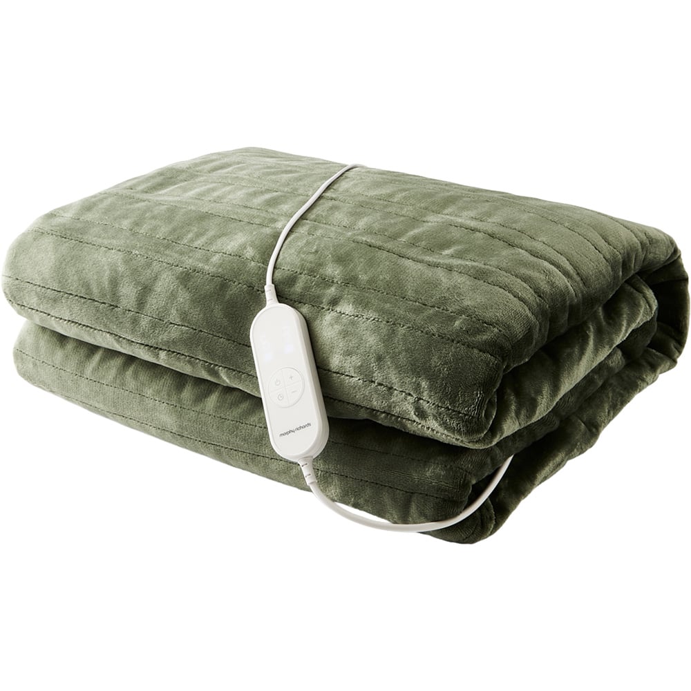 Morphy Richards Green Teddy and Flannel Fleece Heated Electric Throw 200 x 180cm Image 1