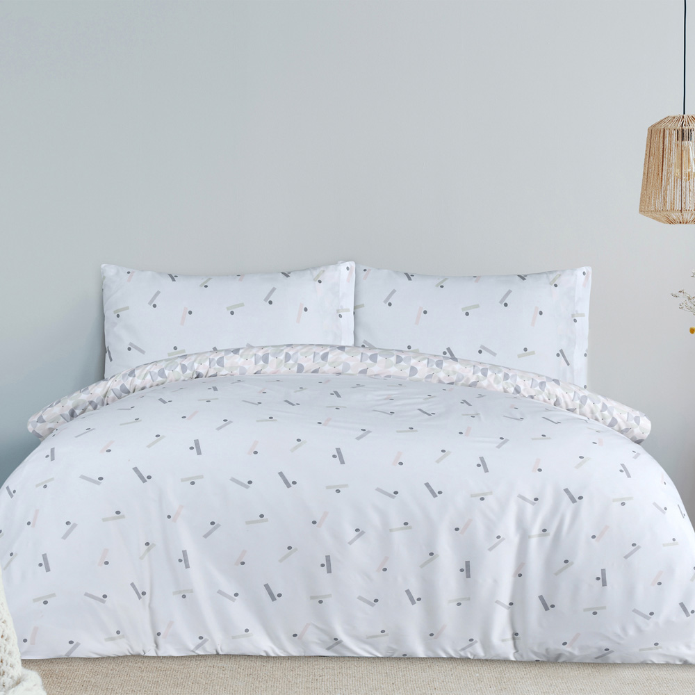 Smart Living Single Blue Circle Geo Reversible Duvet Set Image 9