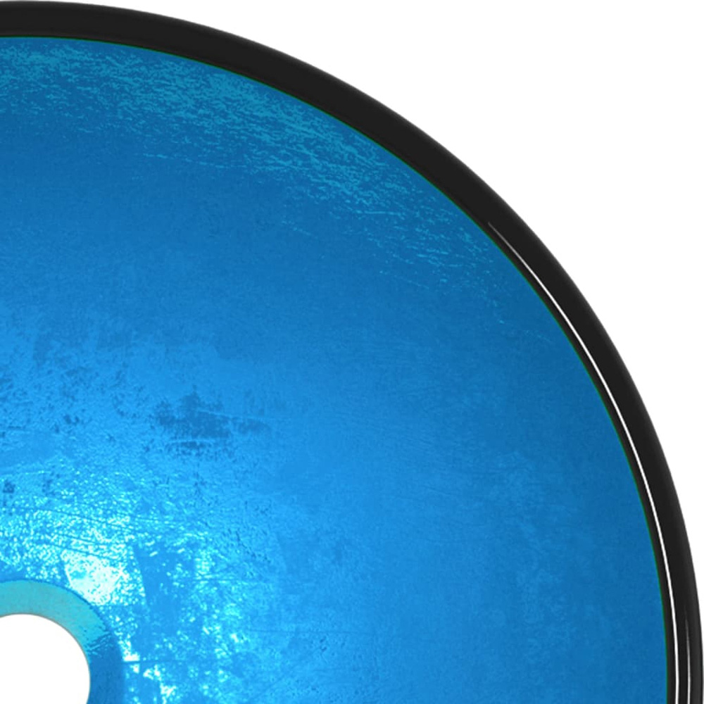 vidaXL Blue Tempered Glass Round Wash Basin 140 x 420mm Image 3