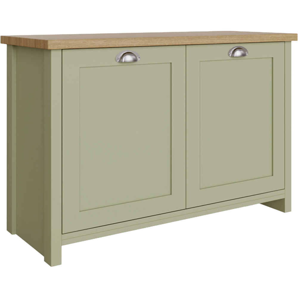 GFW Lancaster 2 Door Sage Green Shoe Cabinet Image 2