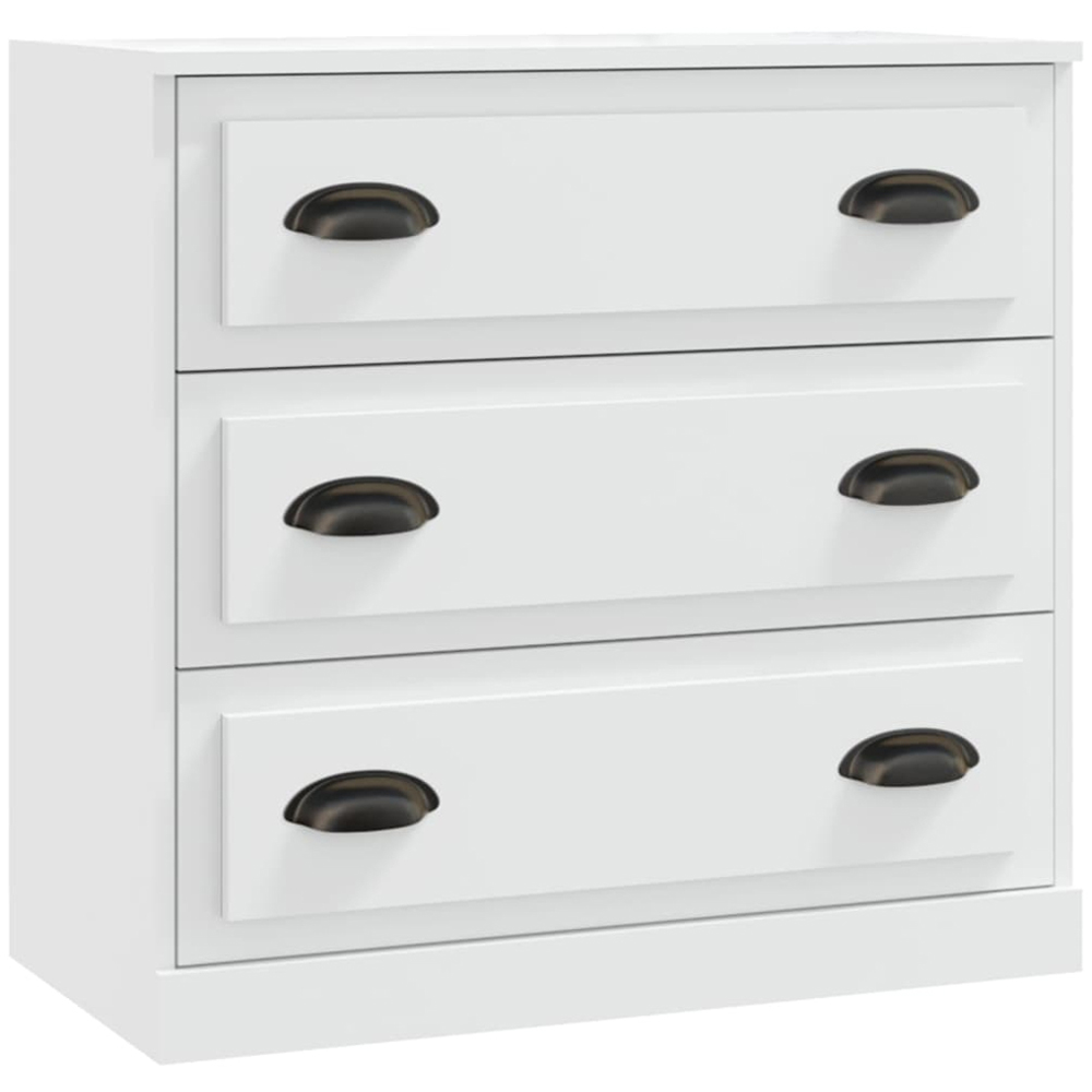 vidaXL 3 Drawer White Sideboard Image 2