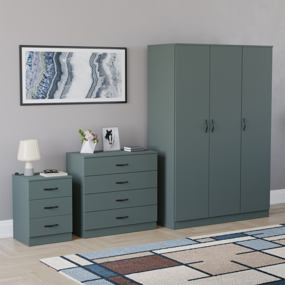 VIDA DESIGNS Riano Green 3 Piece Bedroom Furniture Set Image 1