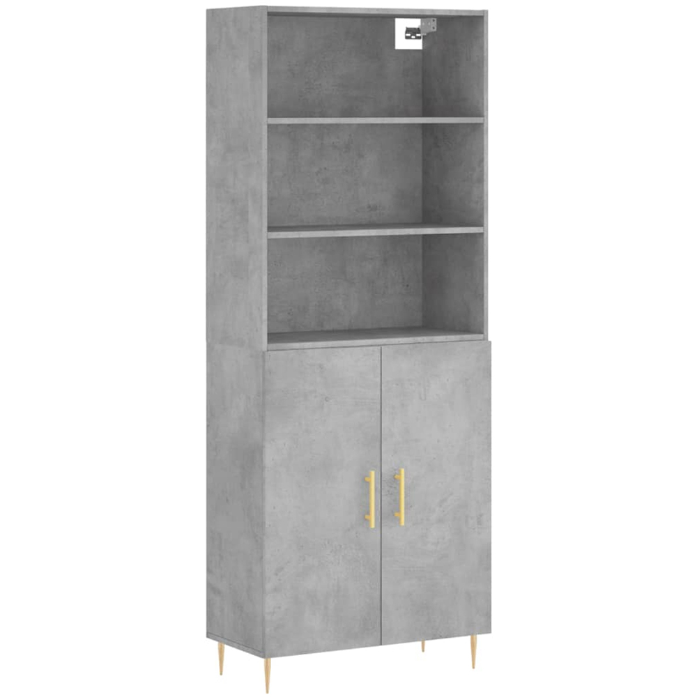 vidaXL 2 Door 3 Shelf Concrete Grey Highboard Image 2