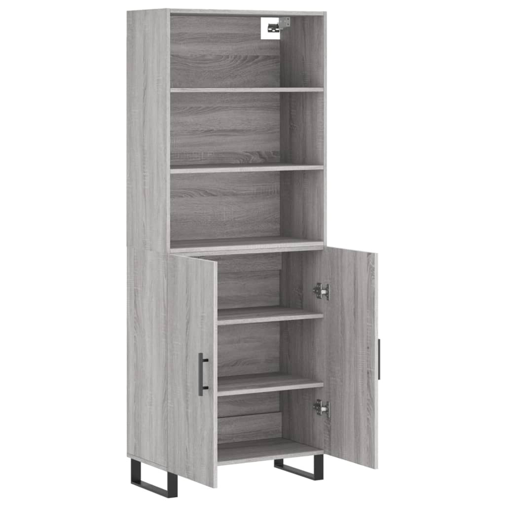vidaXL 2 Door 3 Shelf Grey Sonoma Highboard Image 4