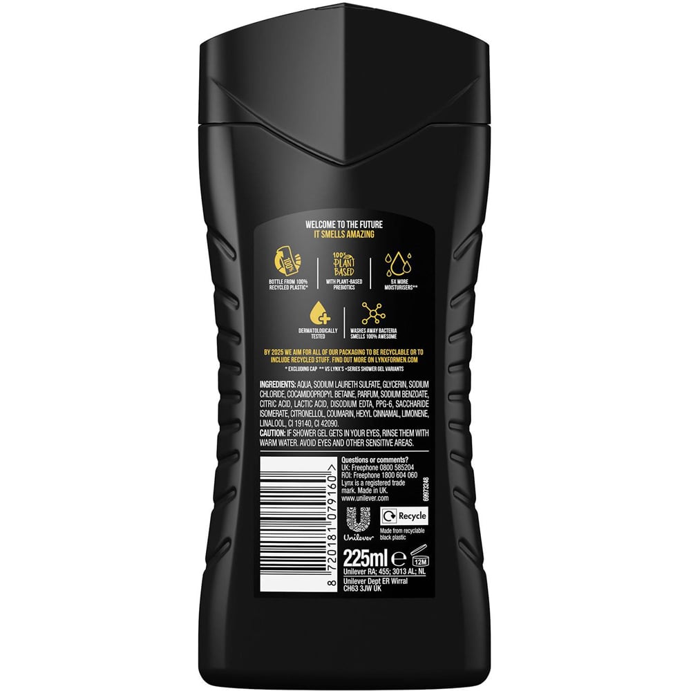 Lynx Africa Squeezed Mandarin and Sandalwood Shower Gel 225ml 6 Pack Image 3