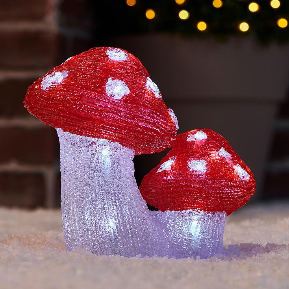 Wilko Acrylic Light Up Mushrooms Image 1
