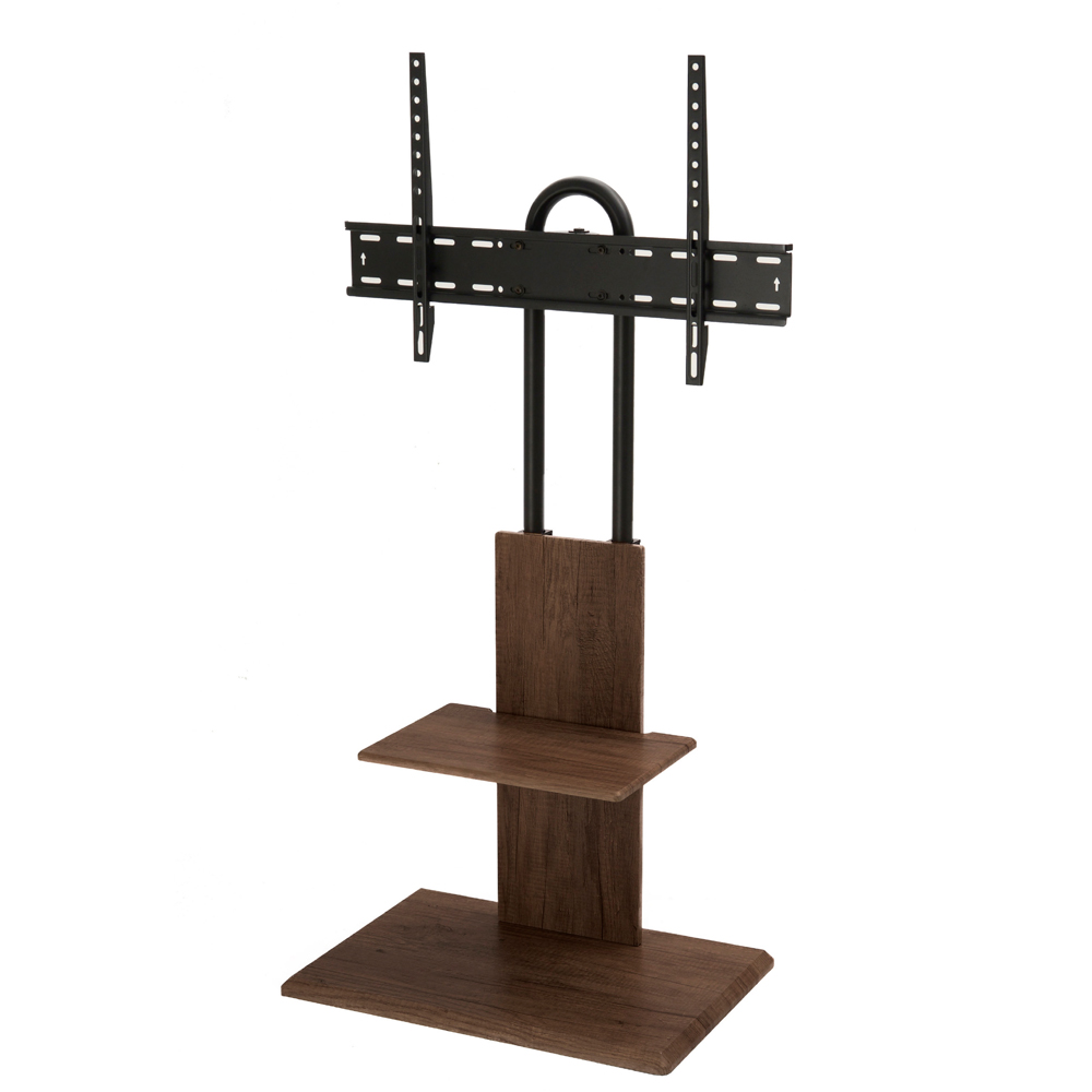 TTAP Walnut Single Shelf Floor Pedestal TV Stand Image 2