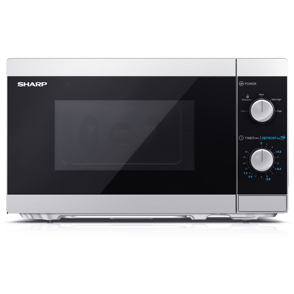 Sharp Silver 20L Solo Manual Microwave 800W Image 1