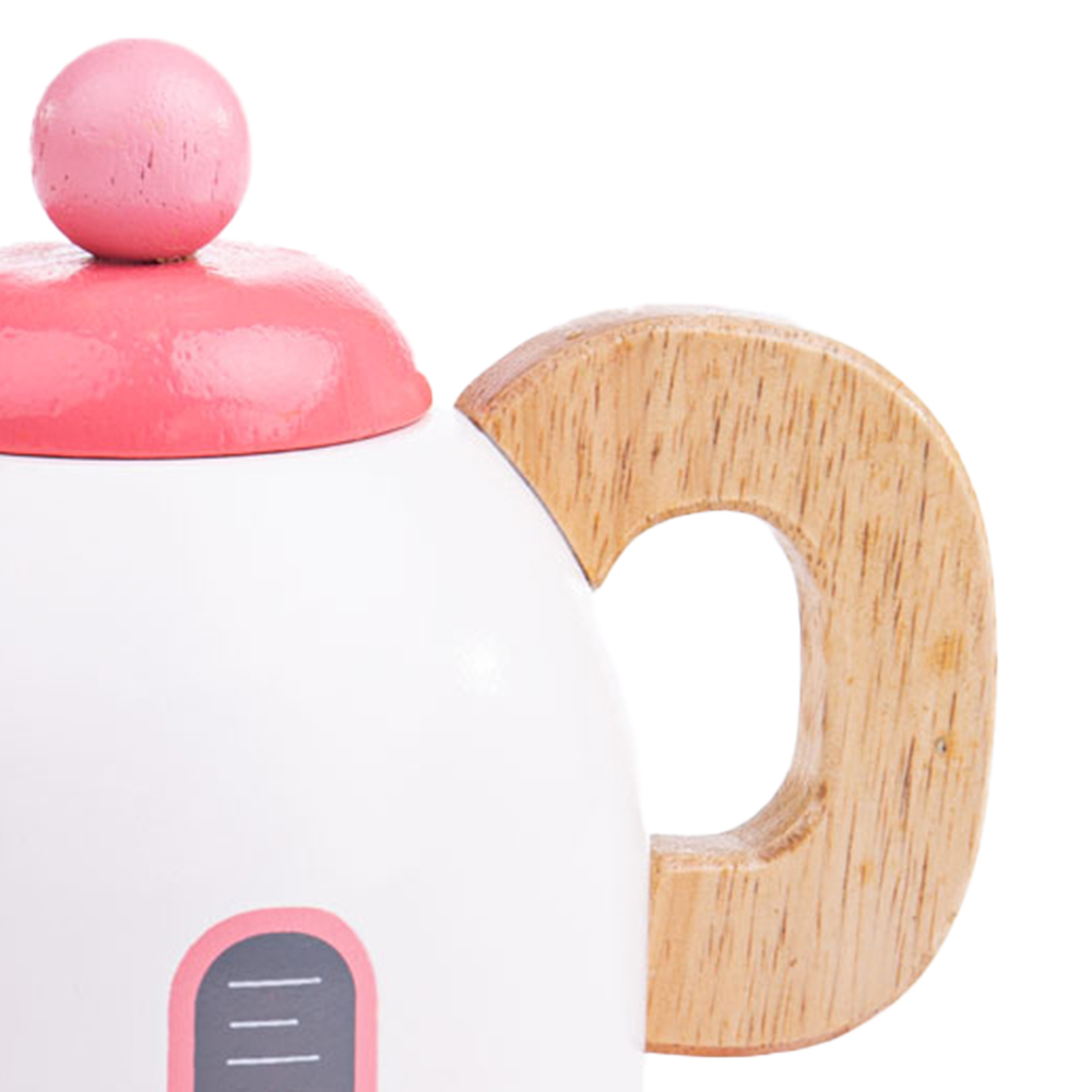 Bigjigs Toys Pink Wooden Toy Kettle Image 4