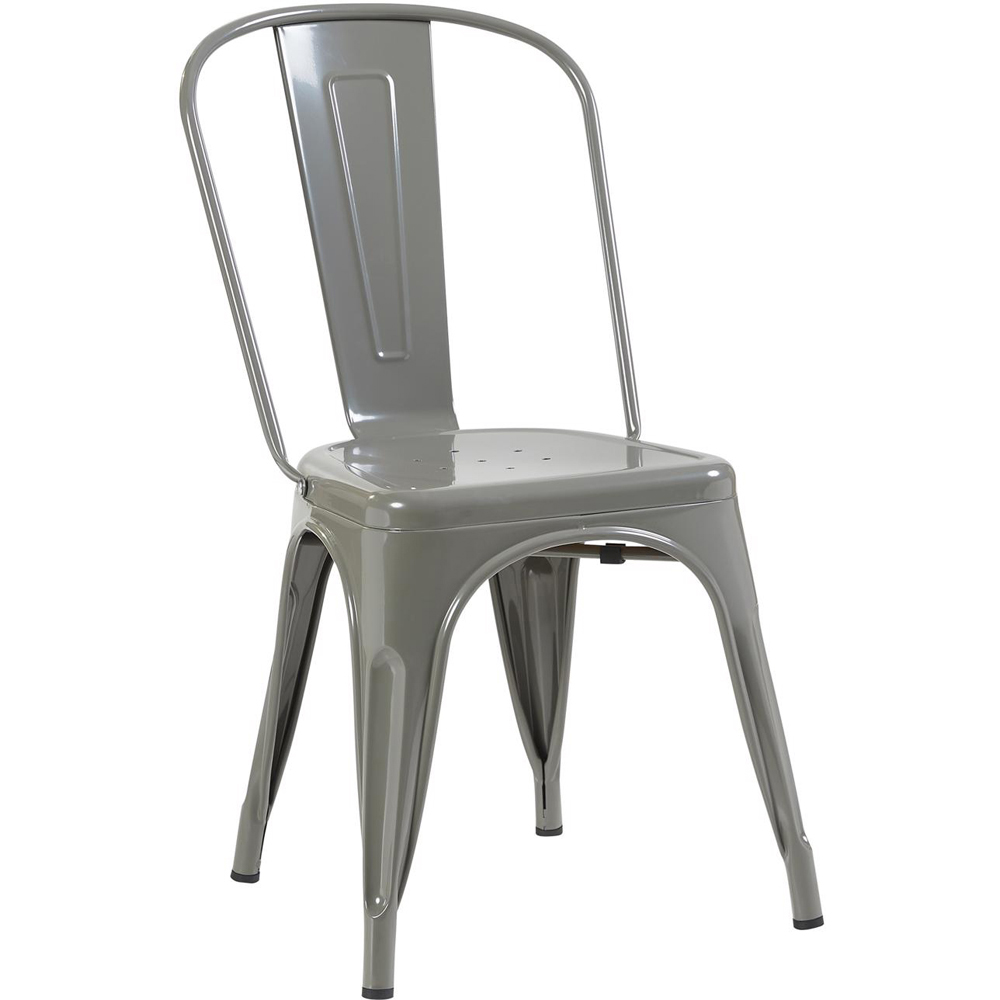 FWStyle Silver Gloss Metal Chair 4 Pack Image 2