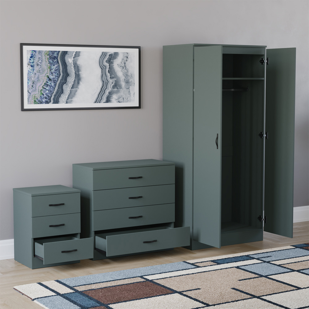VIDA DESIGNS Riano Green 3 Piece Bedroom Furniture Set Image 4