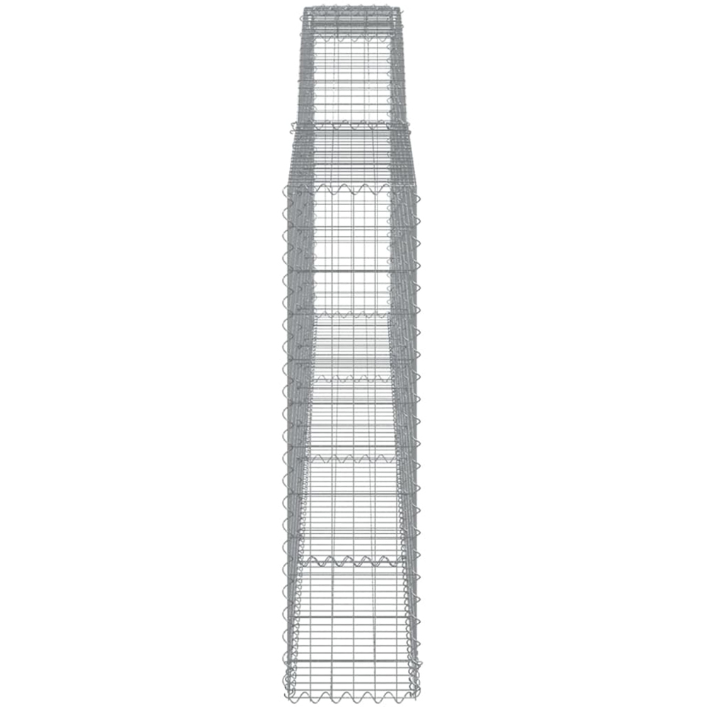 vidaXL Silver Galvanised Iron Arched Gabion Basket 400 x 30 x 120/140cm 2 Pack Image 3