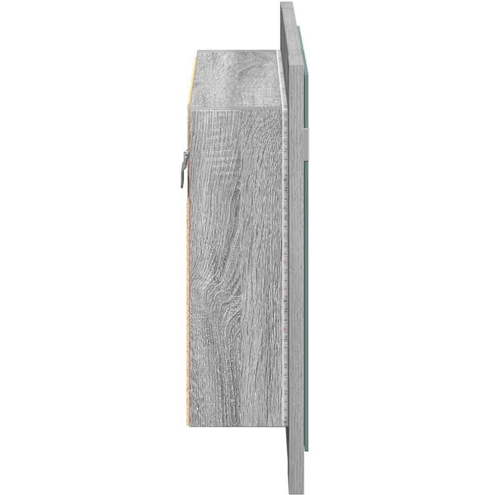 vidaXL 2 Door LED Grey Sonoma Oak Wood Mirror Cabinet Image 5