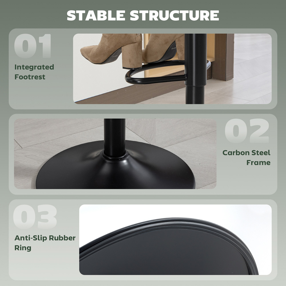 Portland Green Leathaire Swivel Bar Stool Set of 2 Image 6