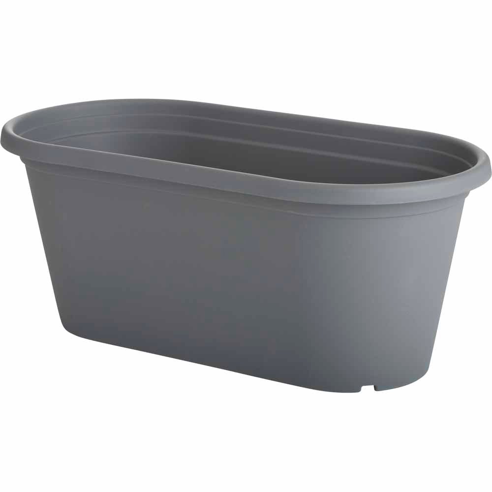 Clever Pots Grey Plastic Long Trough Pot 15L 60cm | Wilko