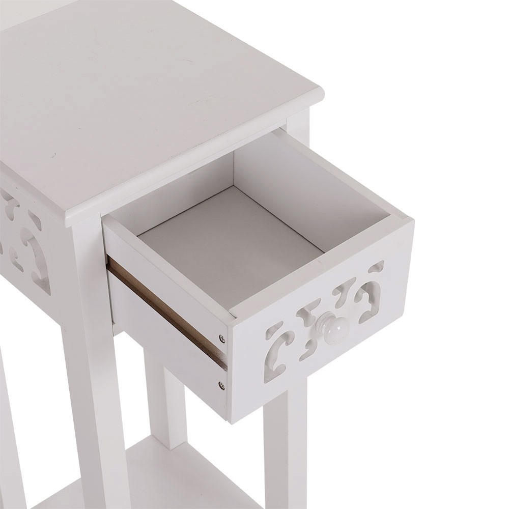 Living and Home Single Drawer Single Shelf French Style Slim Side Table Image 4