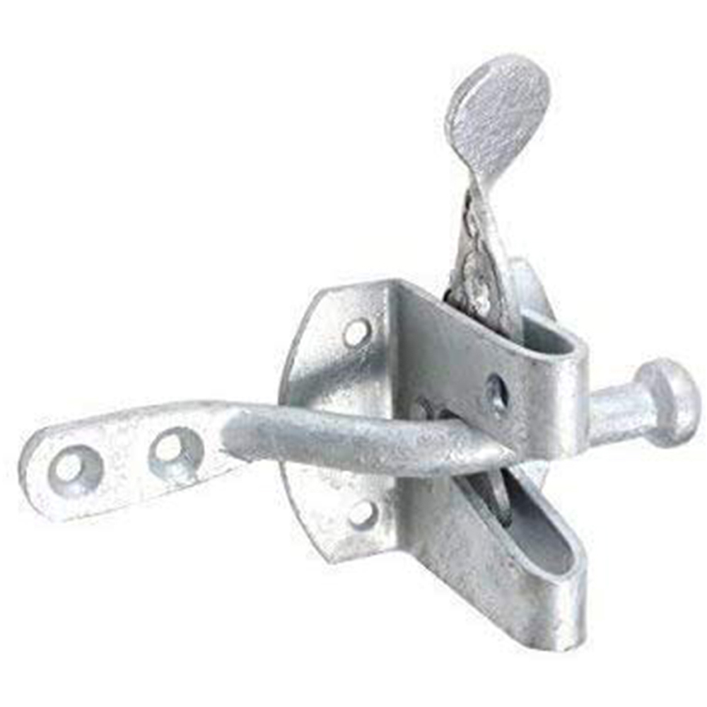 Golden Grace Galvanised Silver Self Locking Outdoor Side Gate Latch Image