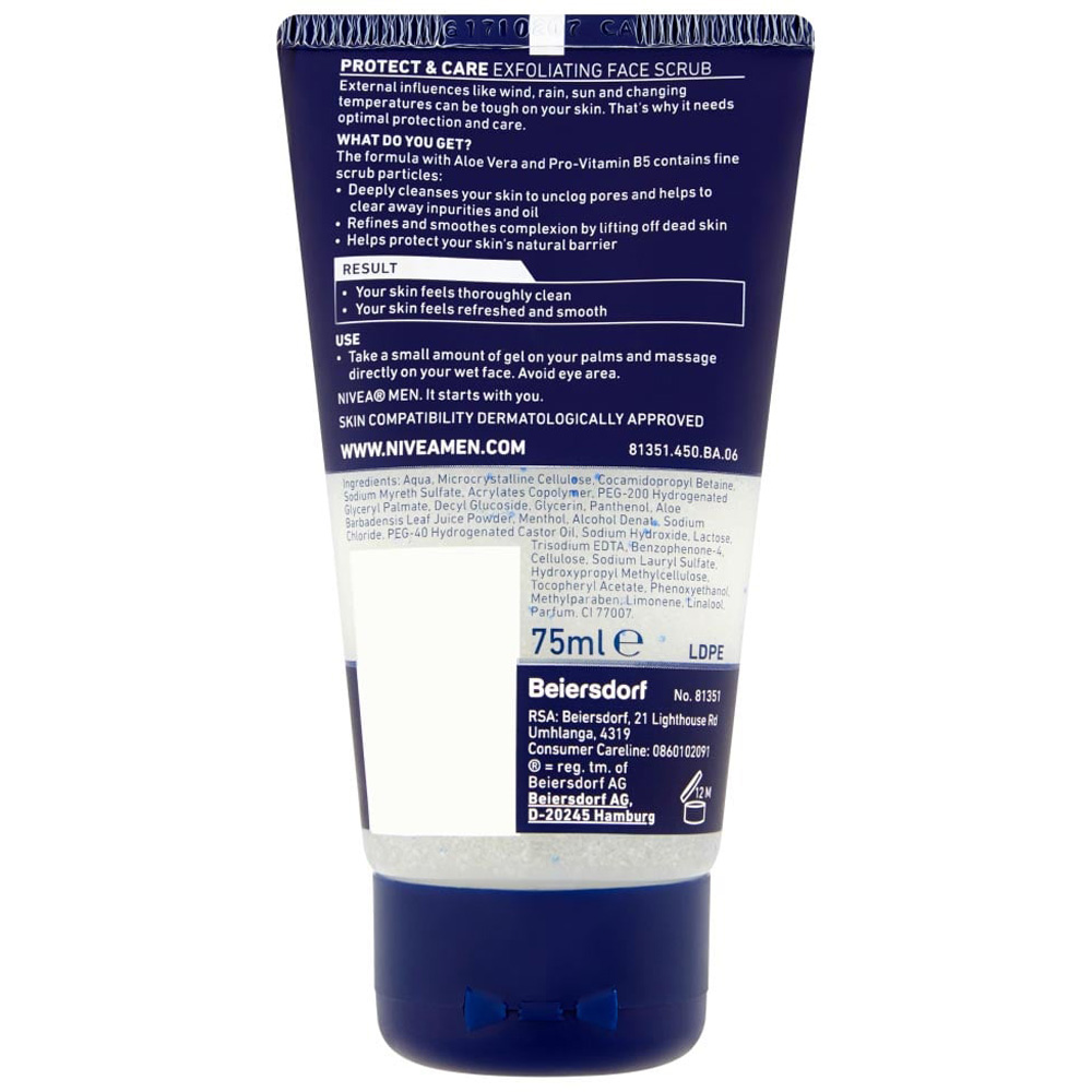 Nivea Men Protect & Care Exfoliating Face Scrub 75ml Image 6