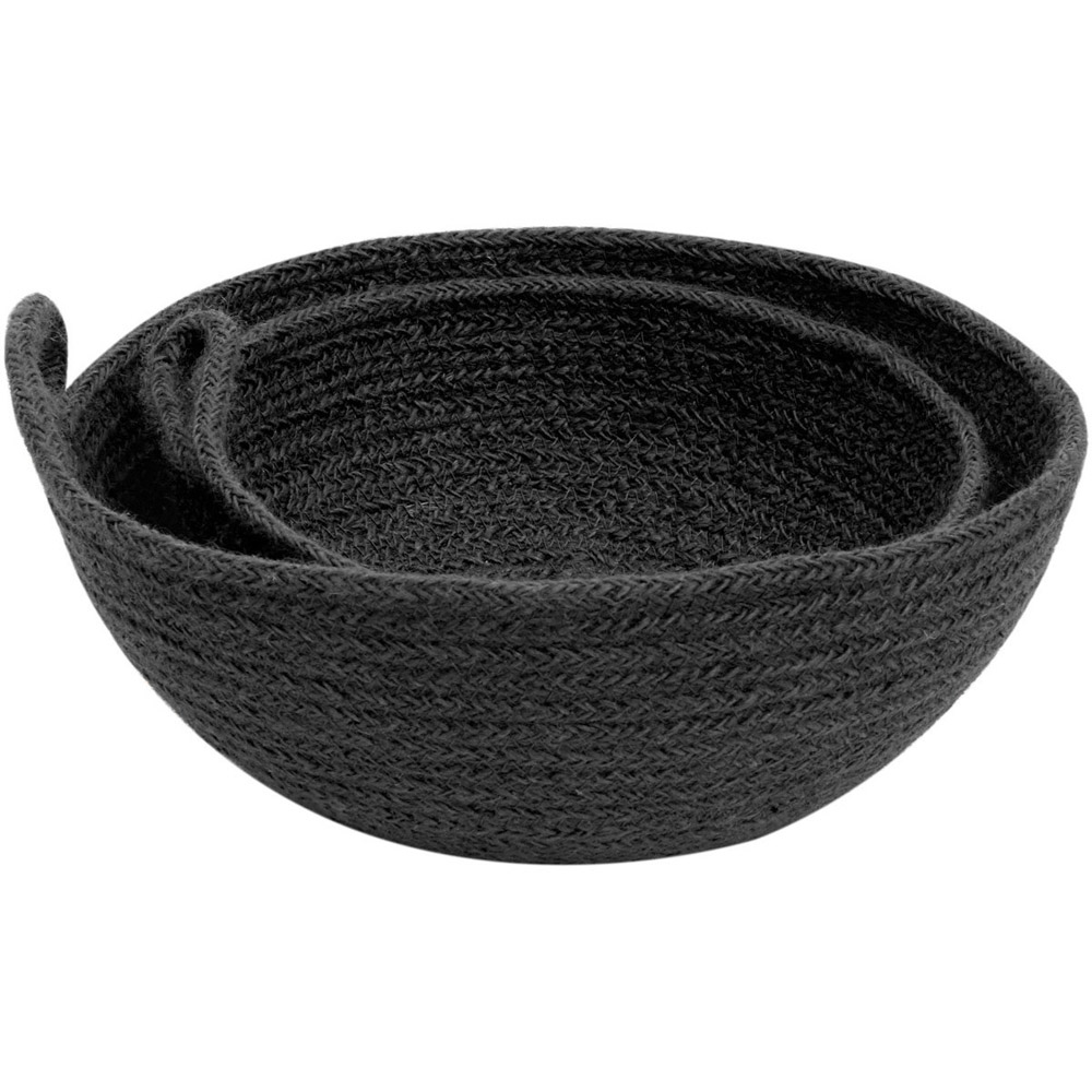 Premier Housewares Black Round Jute Basket Set of 2 Image 2