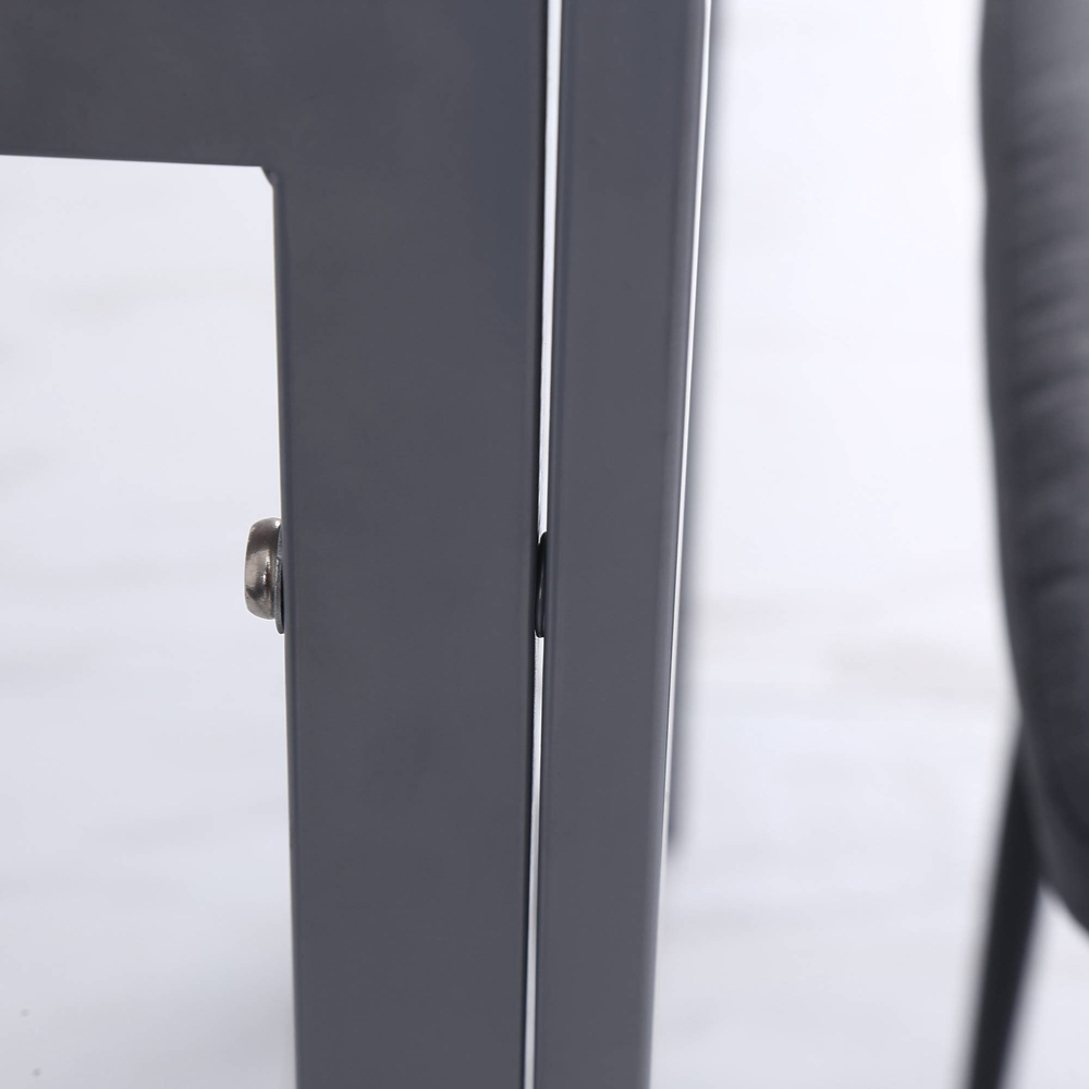 Portland 4 Seater Glass Top Square Dining Table Grey Image 6