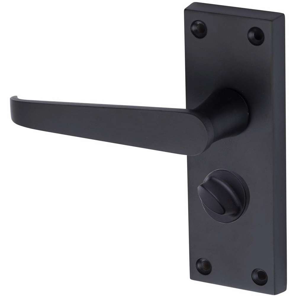 Golden Grace Victorian Straight Matt Black Privacy Handles Set Image 2