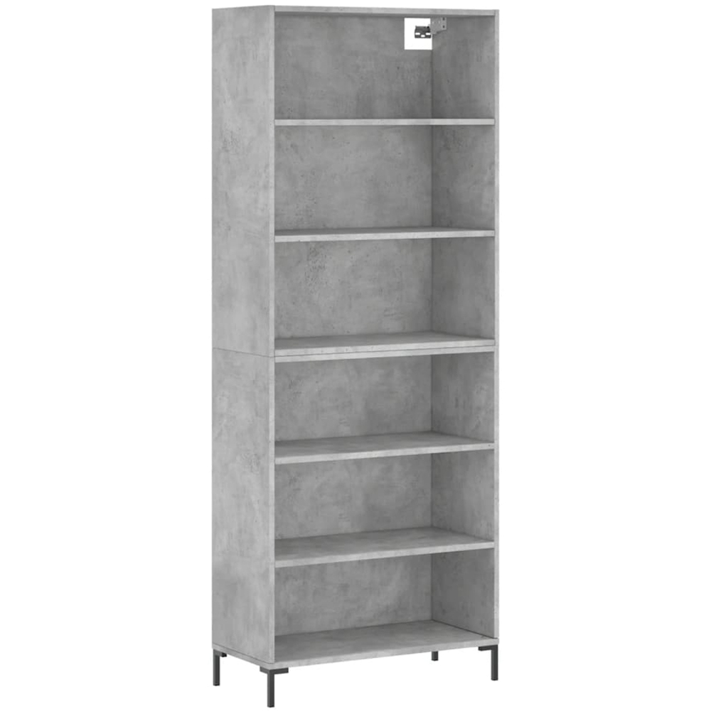 vidaXL 6 Shelf Concrete Grey Wooden Cabinet Image 2